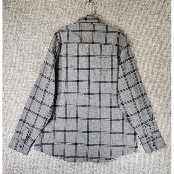 Antigua Regal Plaid Flannel Shirt Mens XL Brown White Long Sleeve Button NWT - Picture 6 of 11